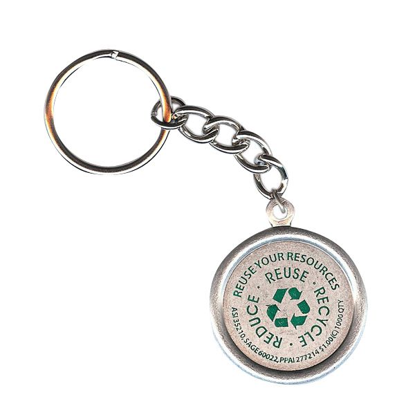 Recycled Round Aluminum Keychain